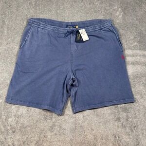 Polo Ralph Lauren Men's Blue Washed Fleece Sweat Shorts Big Tall 4XB MSRP $85